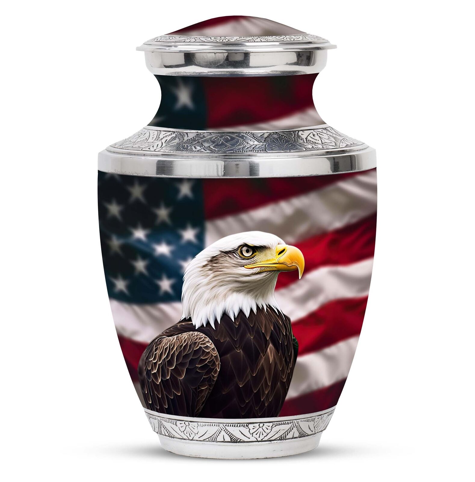 Majestic Guardian of Freedom Large Metal Urns Size 10 Inch