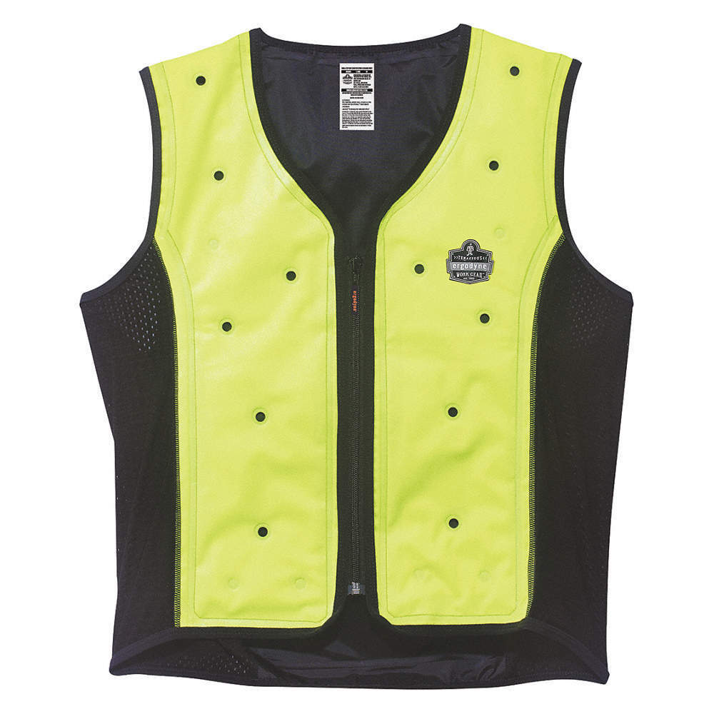 CHILL-ITS BY ERGODYNE 6685 Dry Cooling Vest,Lime,72 hr.,M 40LR10