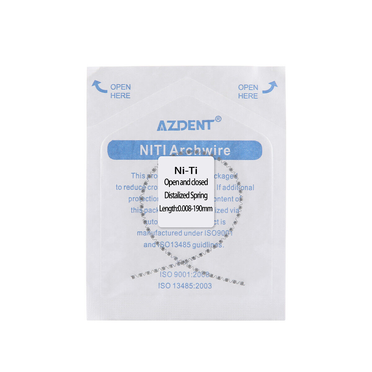 AZDENT Dental Orthodontic Niti Open &Closed Distalized Spring 190mm 0.008-0.012