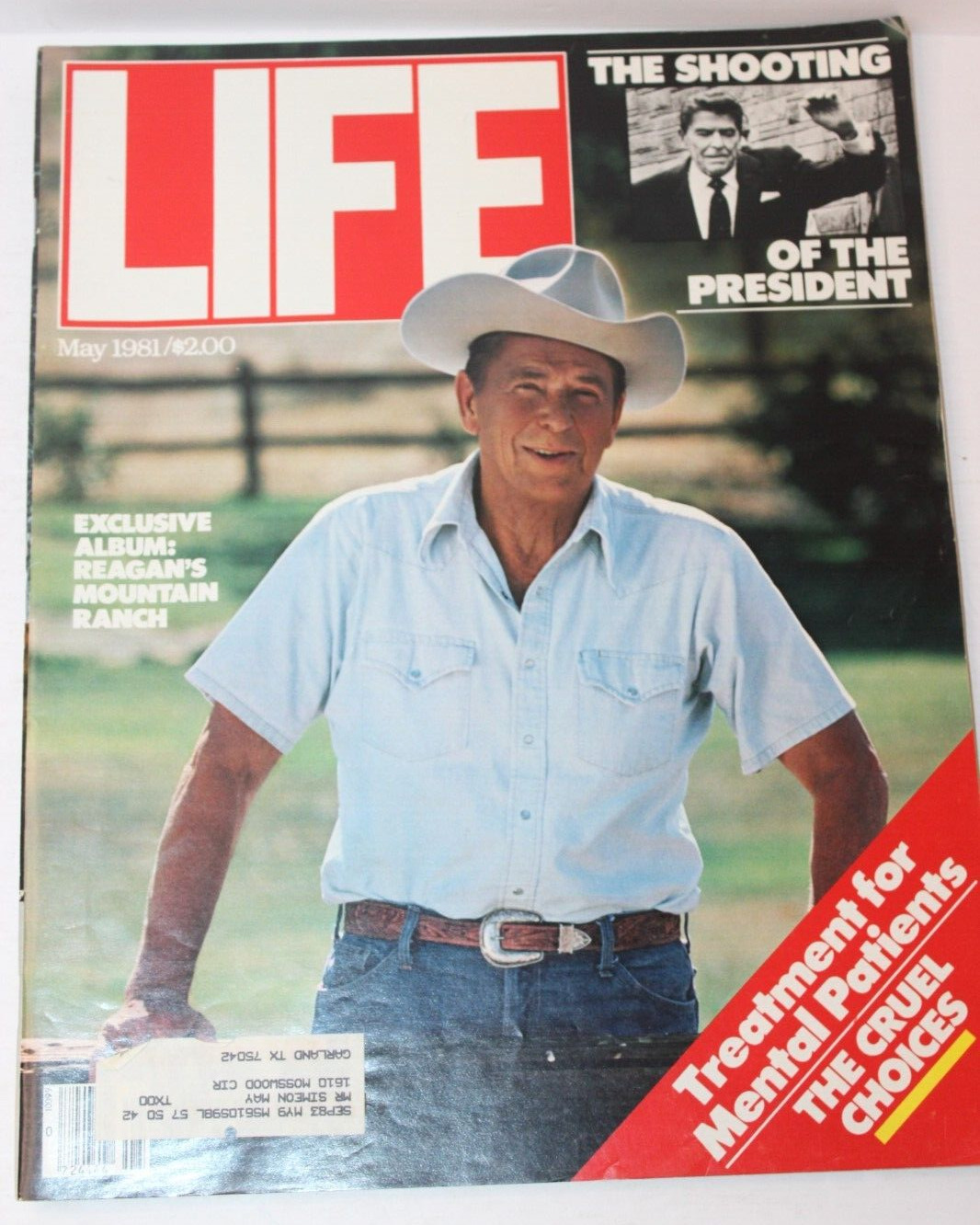 Life Magazine Ronald Regan Shooting & Ranch Cover May 1981 Issue Vintage