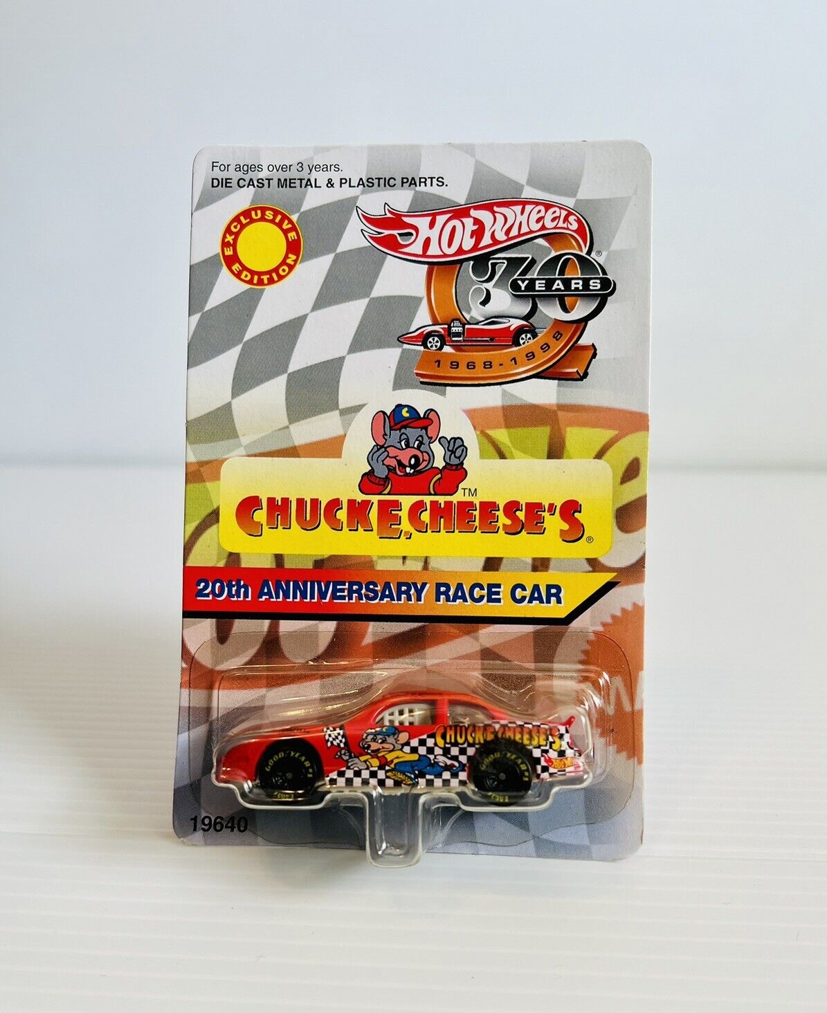 1997 Hot Wheels Chuck E Cheese 20th Anniversary Race Car Limited Edition