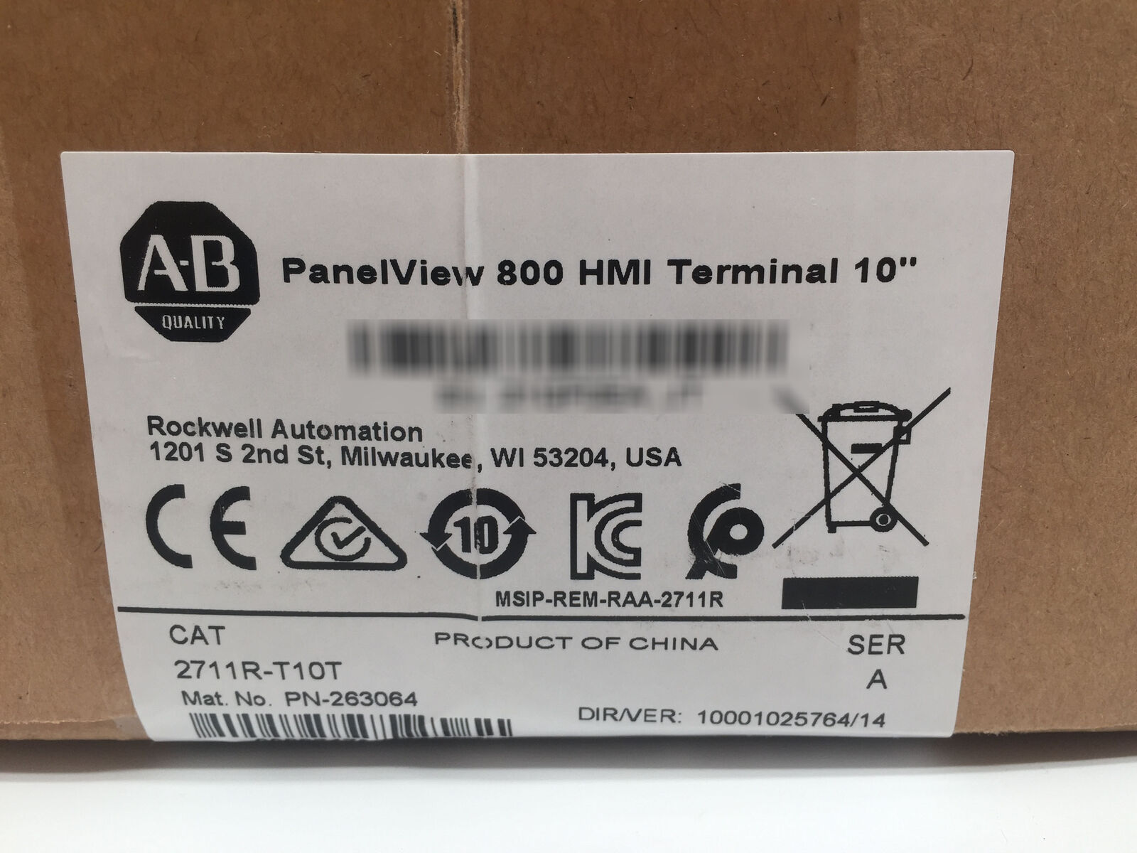Newest Allen-Bradley PANELVIEW 800 10.4-INCH HMI TERMINAL AB 2711R-T10T
