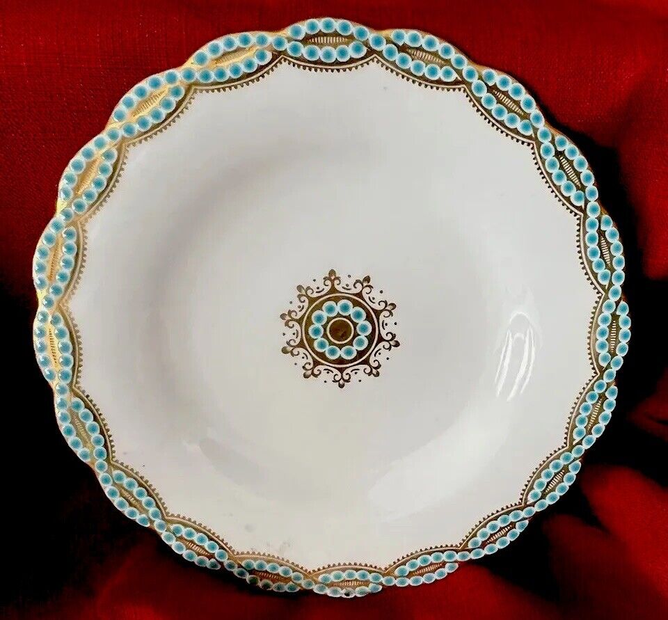 Antique (1842-1867) Minton Registered Design Embossed Trim Scalloped Edge Plate