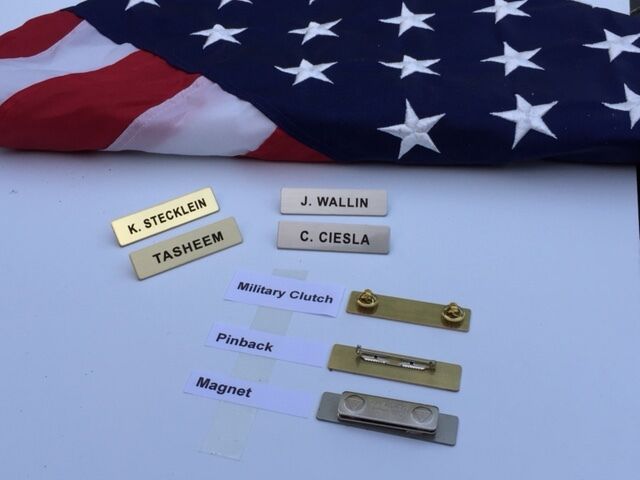 BRASS NAME TAGS METAL POLICE FIRE MILITARY