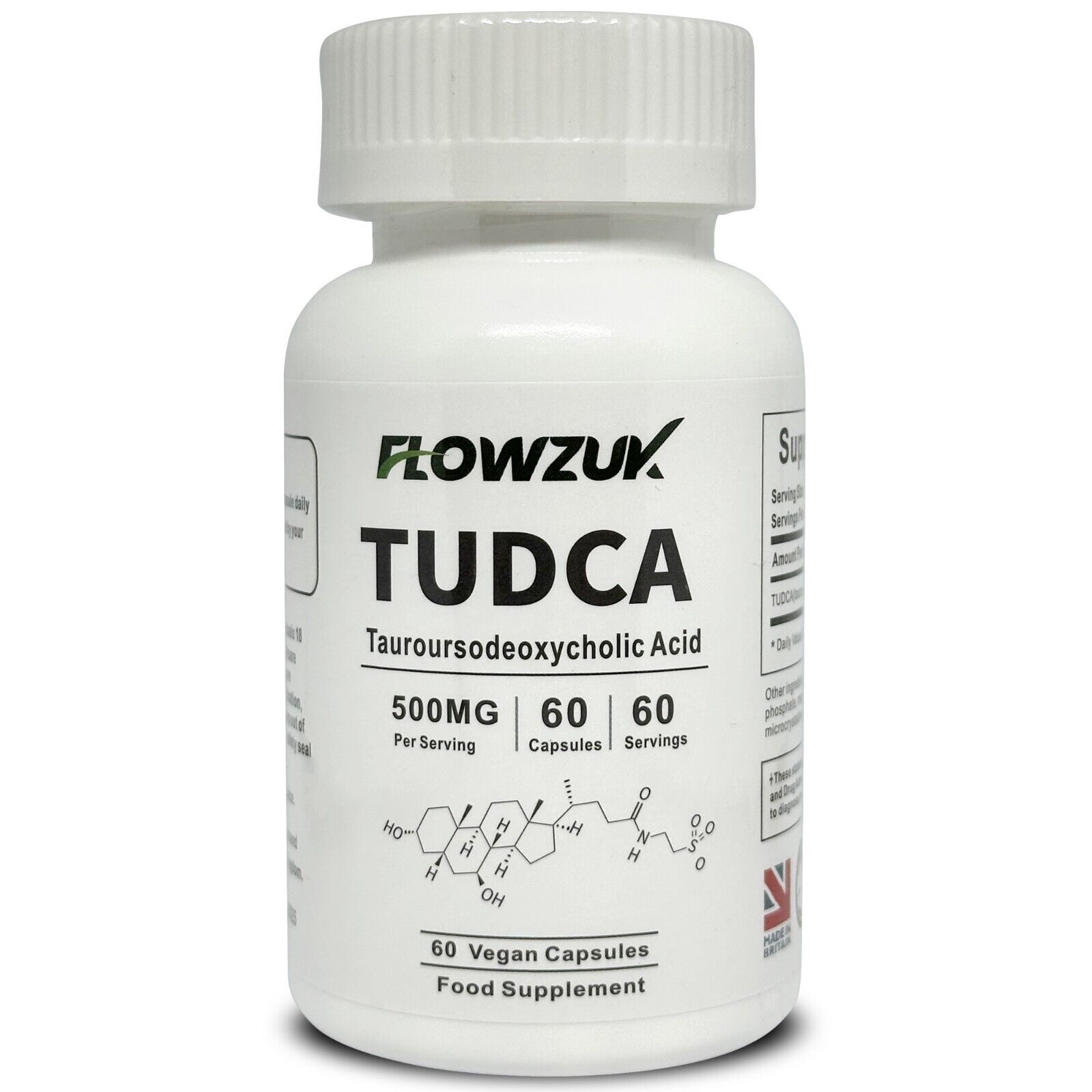 TUDCA 500mg x 60 Capsules -  Tauroursodeoxycholic Acid Liver Support Detox PCT