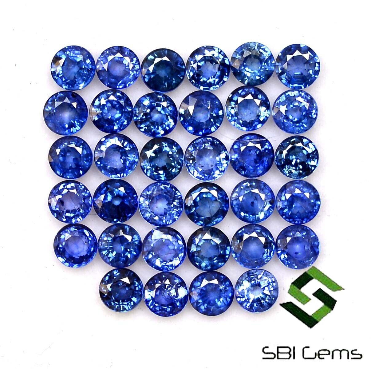 Natural Blue Sapphire Round Cut 4 mm Lot 17 Pcs 6.16 Cts Lustrous Loose Gemstone