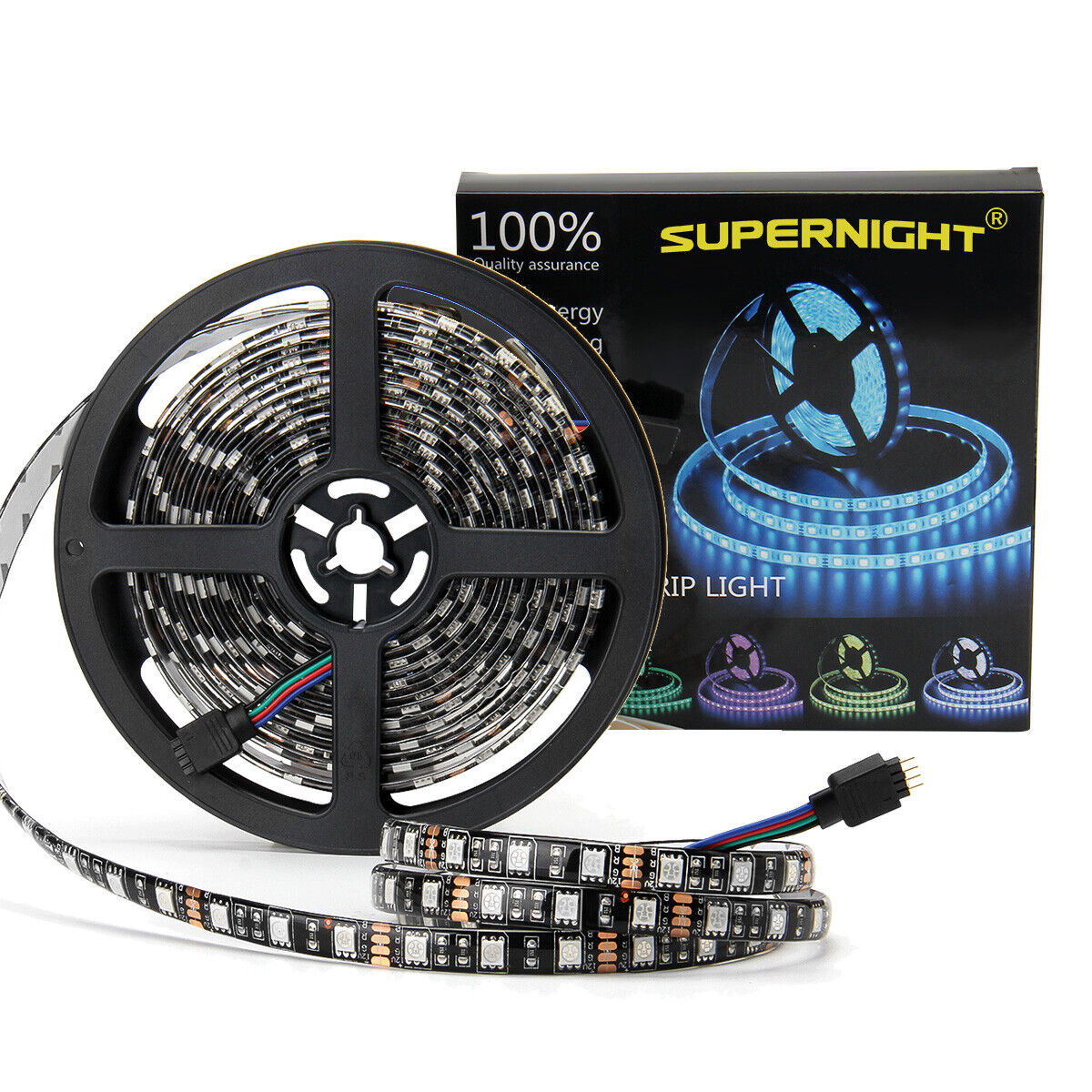 16.4ft 5M SMD 5050 LED Strip Lights Waterproof 300LED Black PCB RGB Light Strips