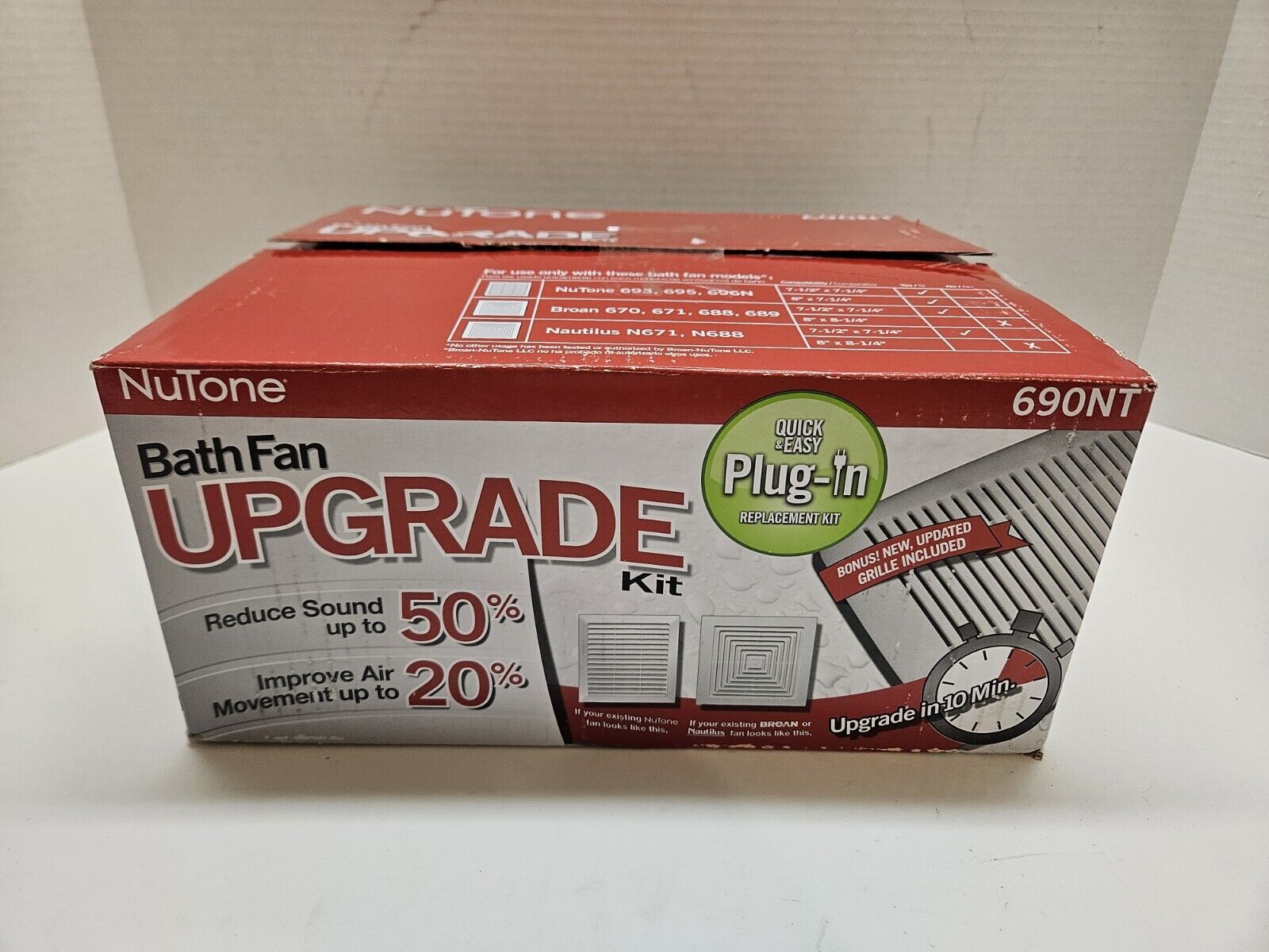 Broan-NuTone 690NT  60 CFM 3.0 Sones Fan Economy Upgrade Kit New Open Box