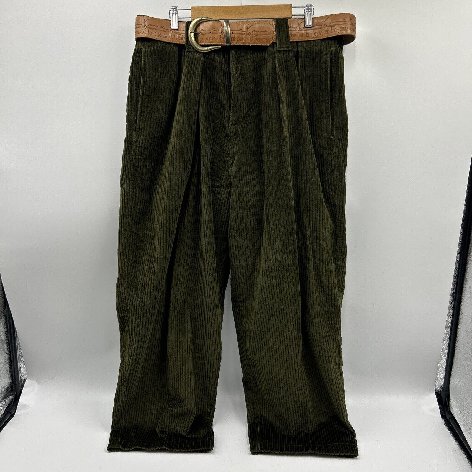 Karl Kani Jeans Vintage 1994 Corduroy Green Grail Pants Men’s Size 38z31 USA