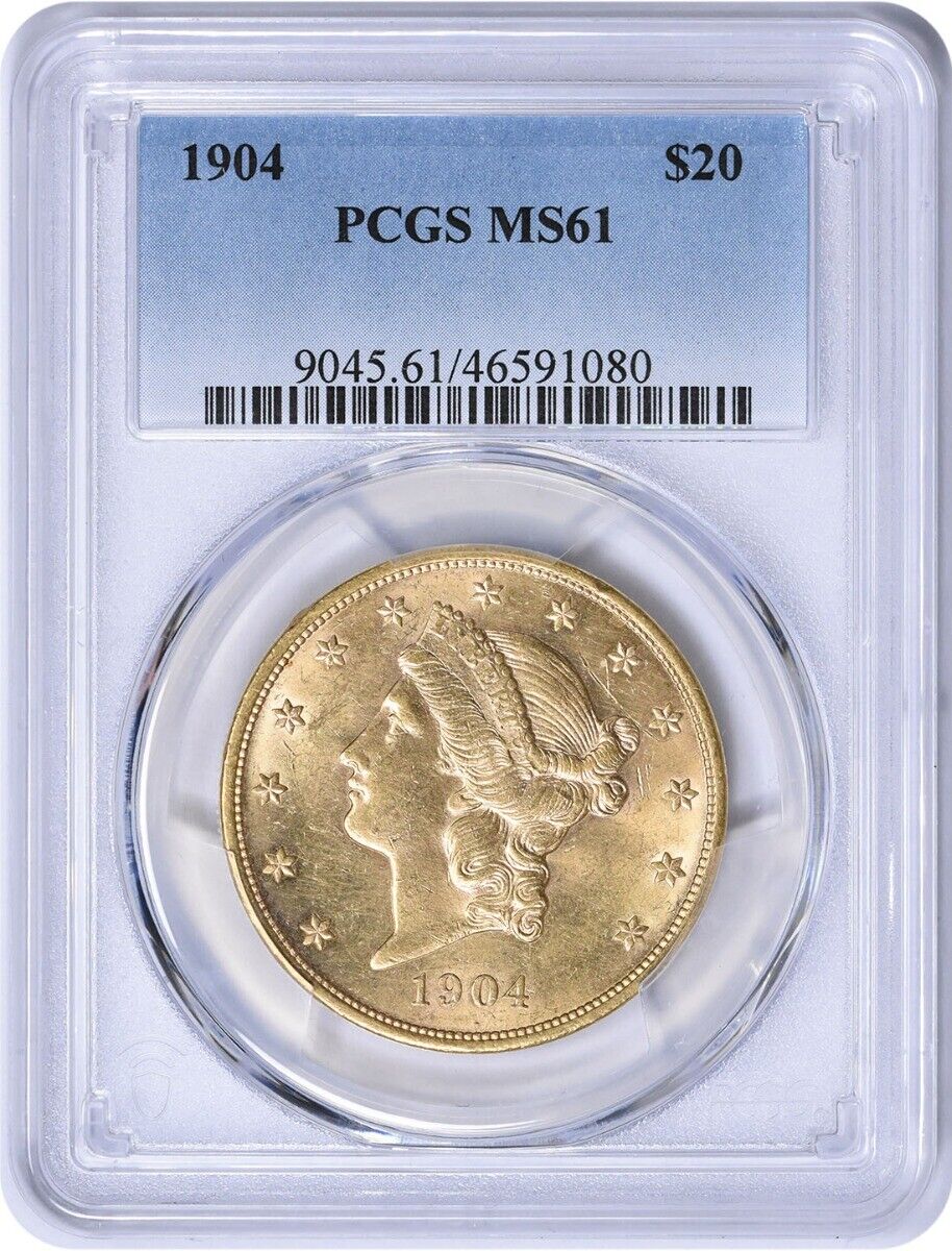 1904 $20 Gold Liberty Head MS61 PCGS