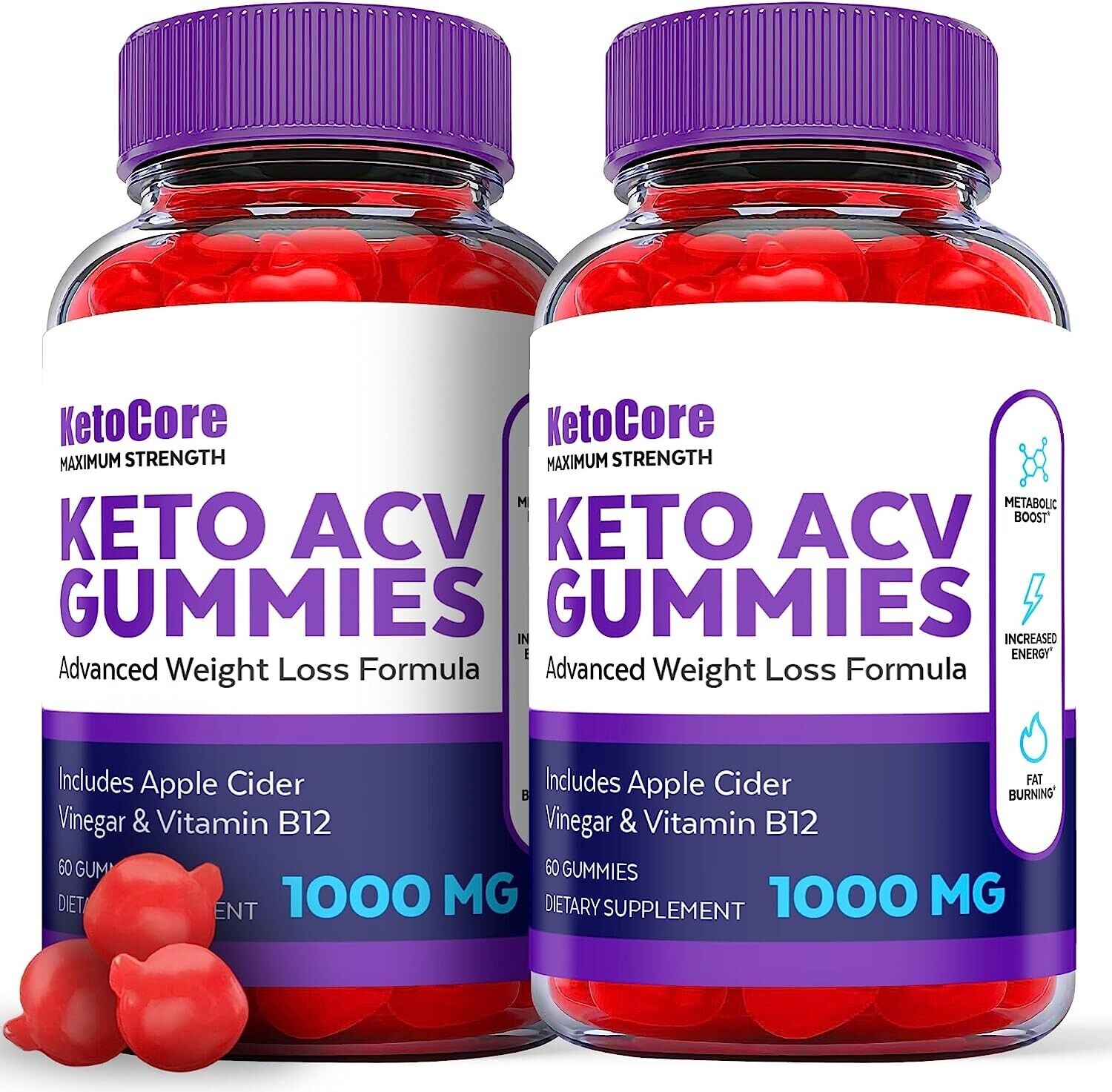 (2 Pack) Keto Core ACV Gummies - Keto Core Gummies For Weight Loss - 120 Gums