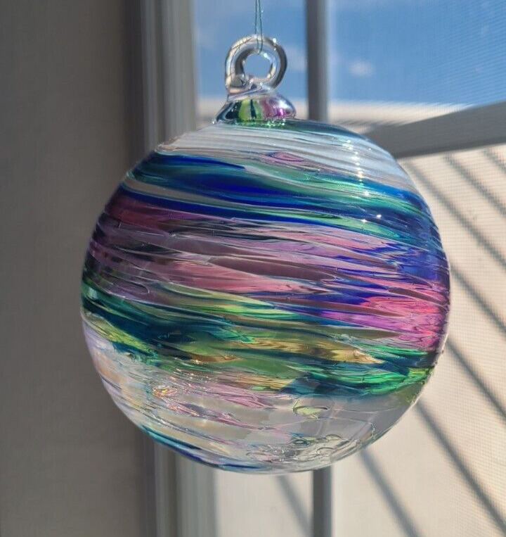 One of a Kind Hand Crafted Blown Glass Ornament