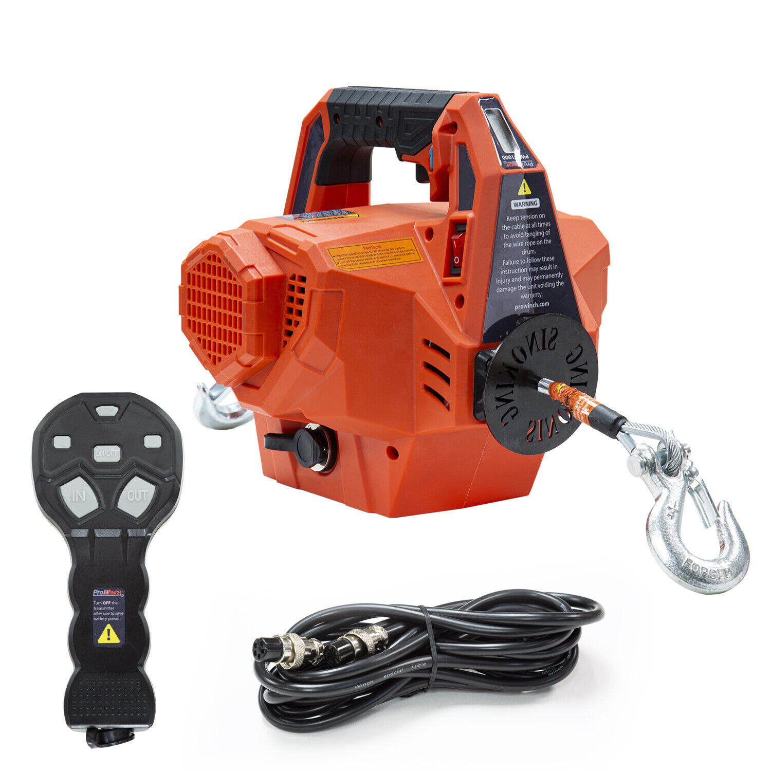 Prowinch Portable Electric Winch Hoist 500 lbs. Rechargeable Battery Powered Wir