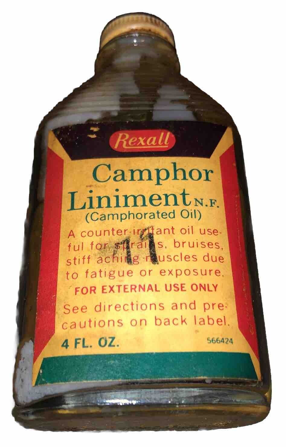 Vintage REXALL Camphor Liniment Oil Empty