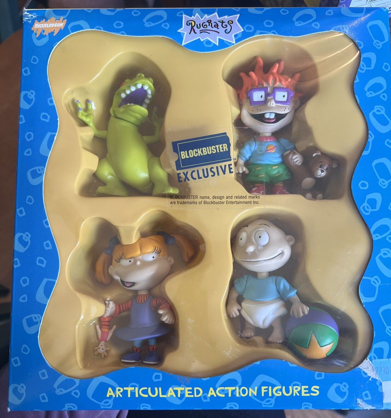 RUGRATS 1997 NICKELODEON Blockbuster Vintage Articulated Action Figures Box Set