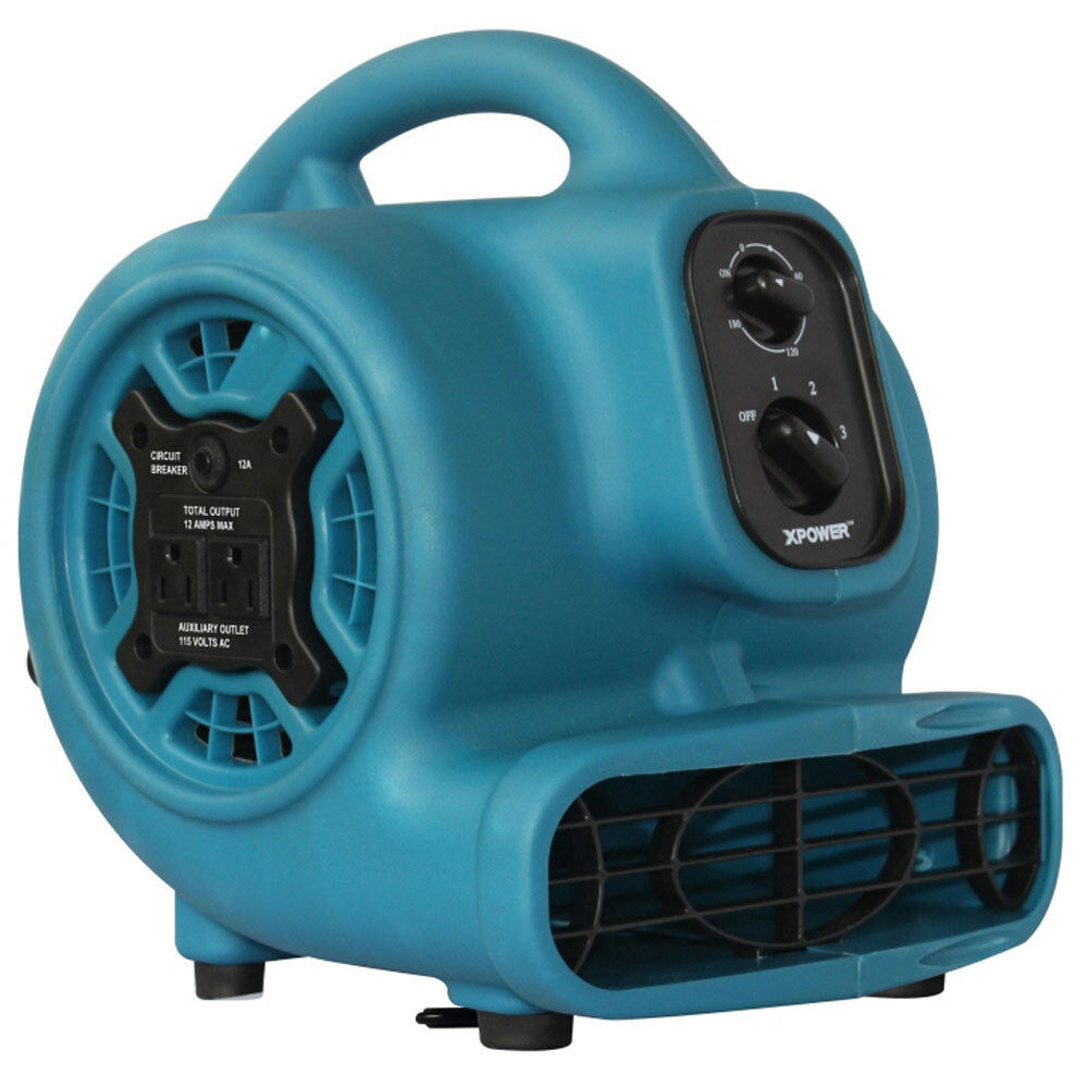 XPOWER P-230AT 1/4 HP Mini Air Mover Carpet Dryer Blower Floor Fan,Low 2.3Amp