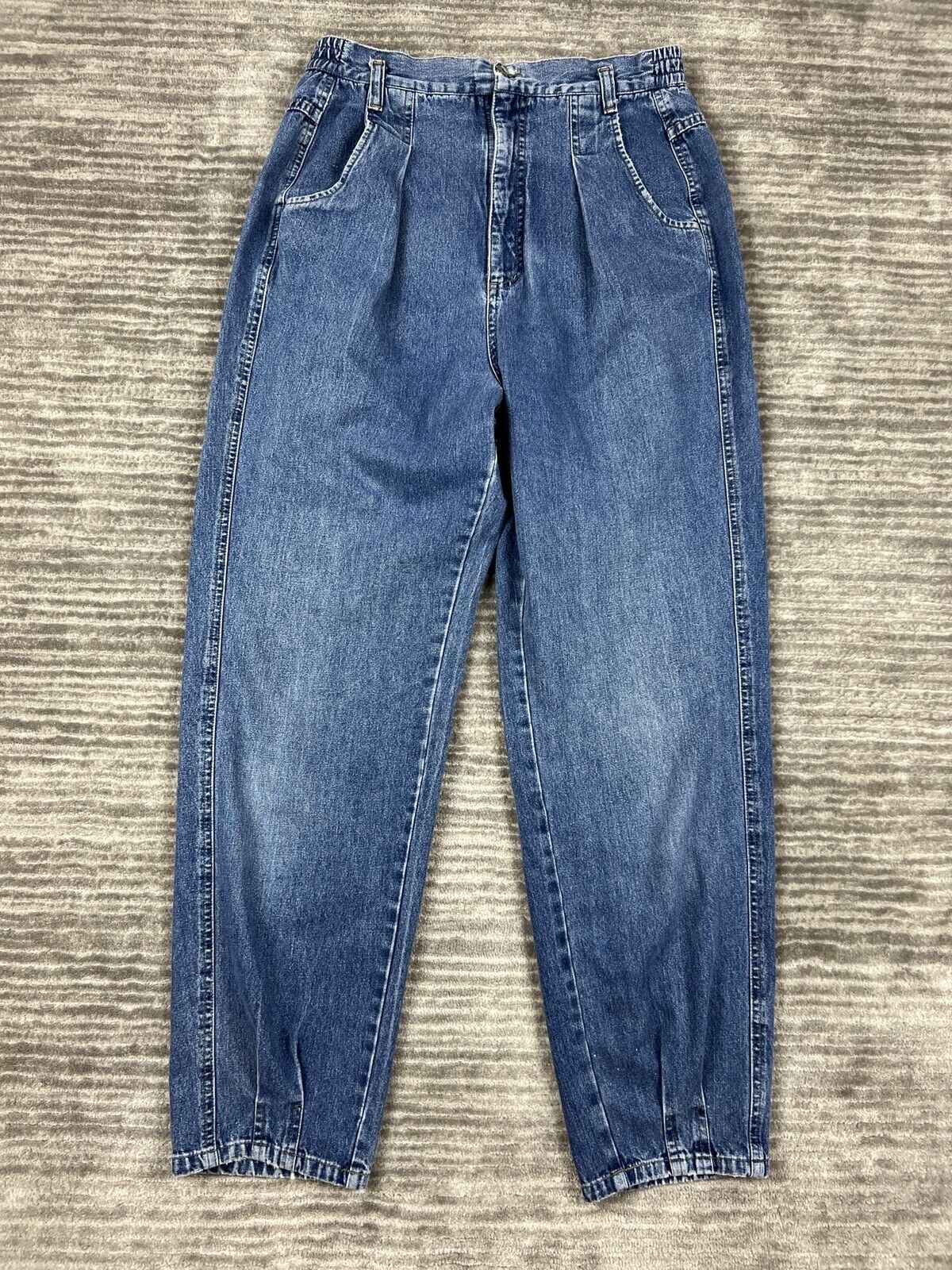 Vintage Essential Sport Jeans Womens Blue 8 Mom Pleated Casual