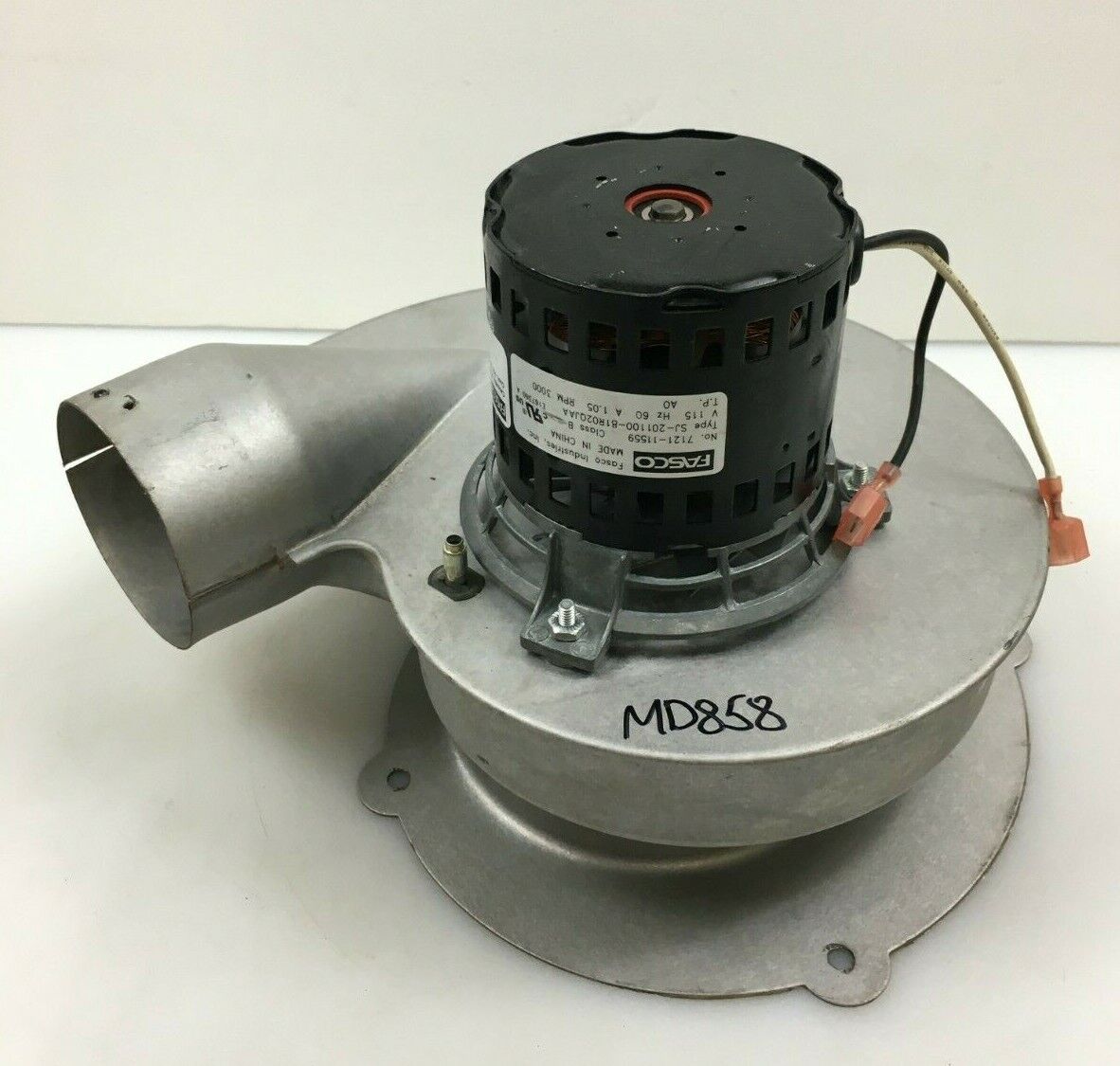 FASCO 7121-11559 Draft Inducer Blower Motor Assembly 3000 RPM 115V  used #MD858