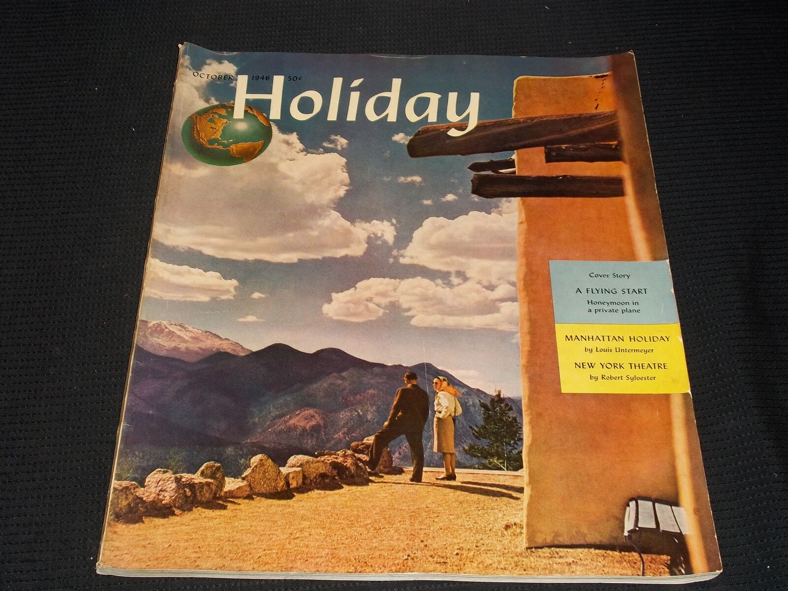 1946 OCTOBER HOLIDAY MAGAZINE - CHEYENNE MOUTAIN COLORADO FRONT COVER - E 1243
