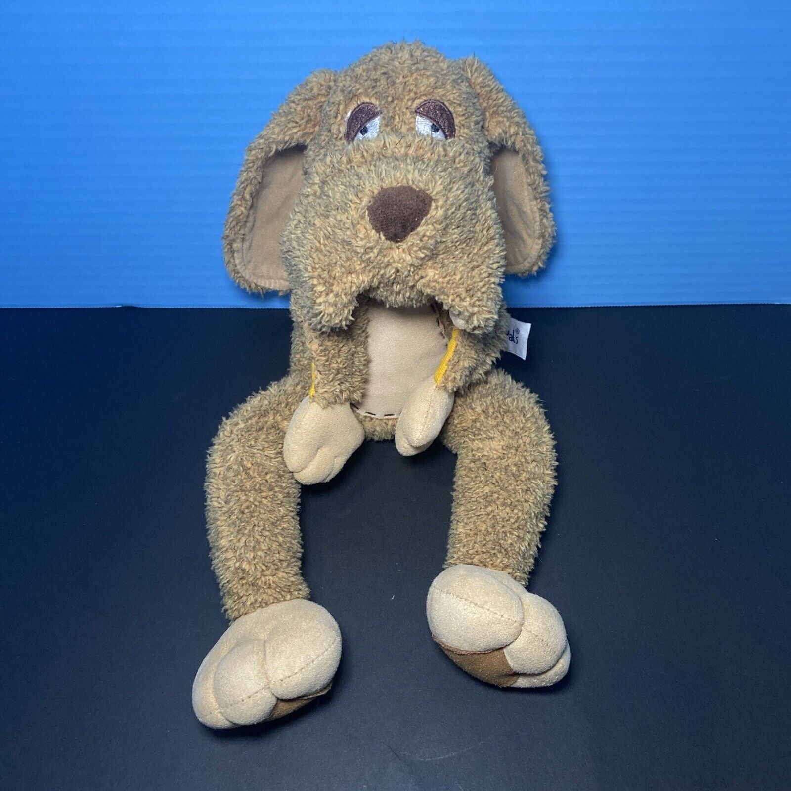 People Pals Plush Dog Brown Puppy Toy Hound Stitched Crinkle Tummy 14\