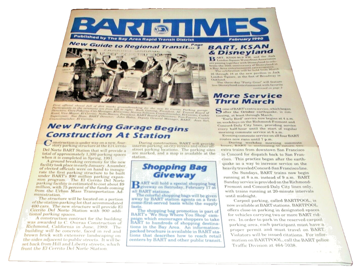 FEBRUARY 1990 BART TIMES NEWSLETTER
