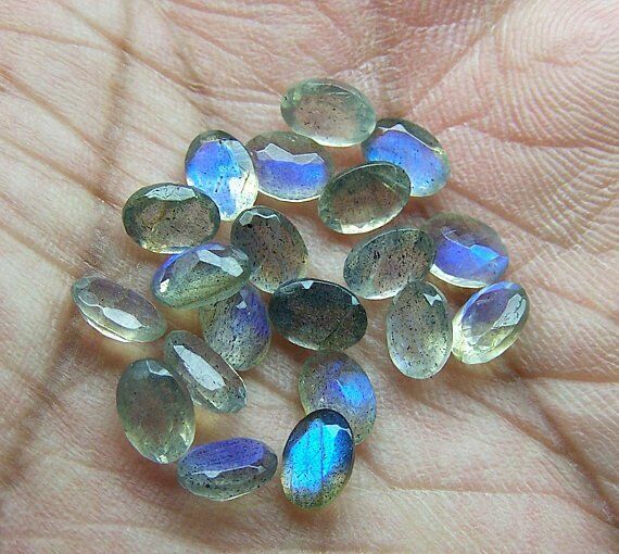 Blue Labradorite Oval Faceted Cut 3x5mm To 12x16mm Loose Handmade Gemstone
