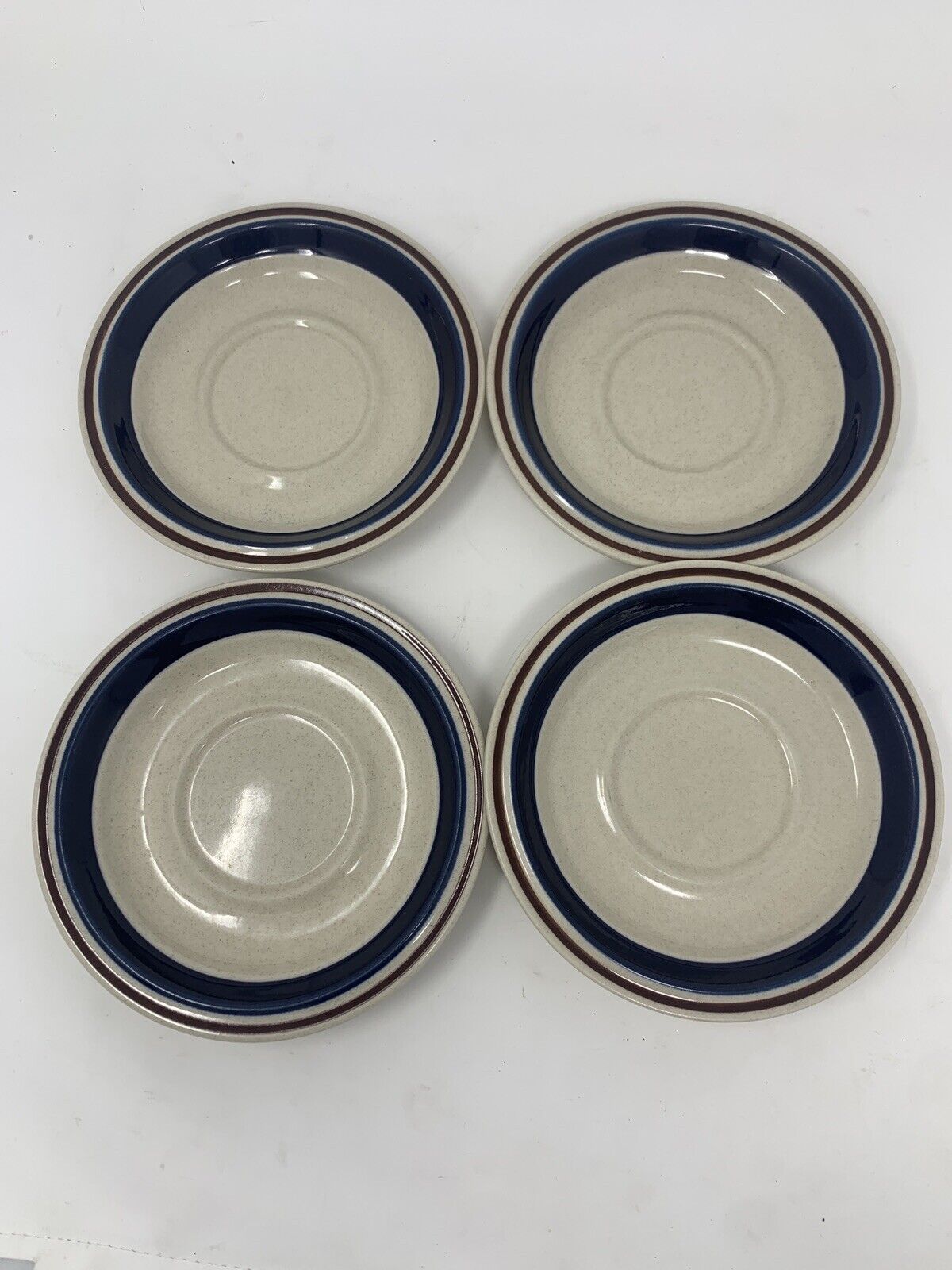 Lot Of 2 Yamaka Contemporary CHATEAU Cobalt Blue Brown Fruit Dessert Plate 6”