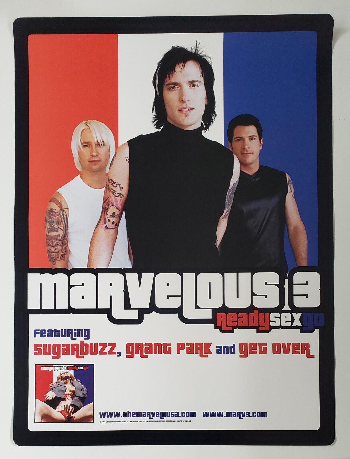 Marvelous 3 ReadySexGo RARE Original 2000 18x24 Record Promo Poster Butch Walker