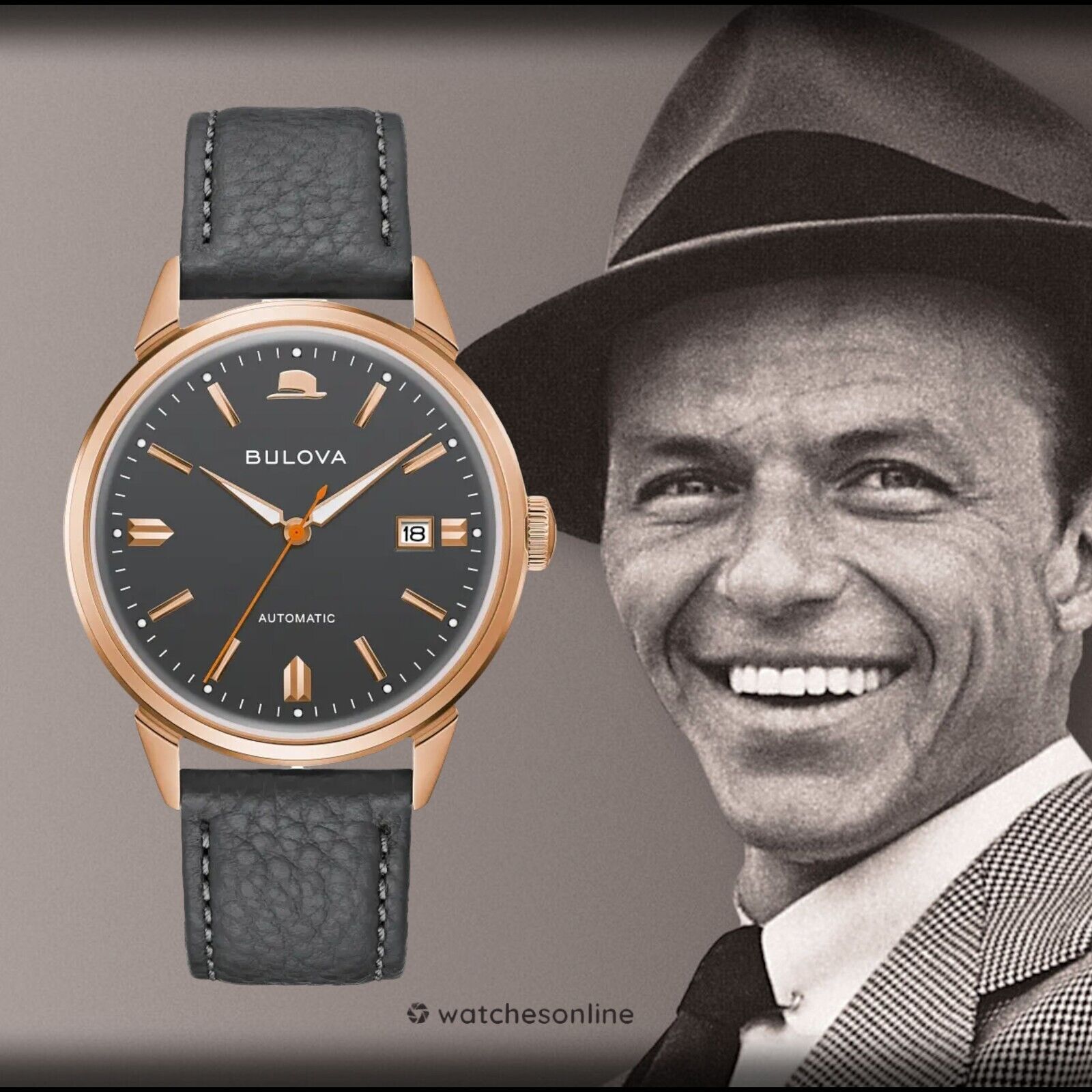 New Bulova Frank Sinatra Summer Wind Automatic Watch 97B206