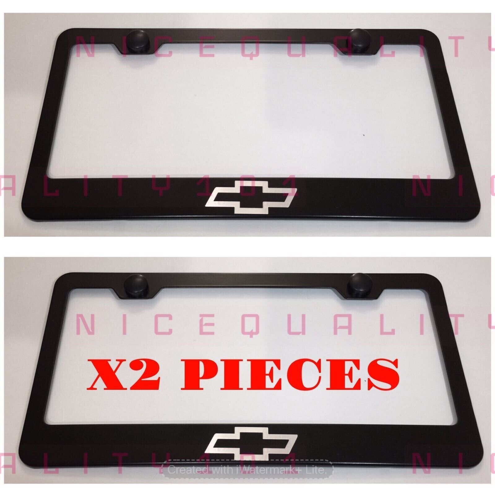 2X Chevy Chevrolet Stainless Steel Metal Finished License Plate Frame Holder