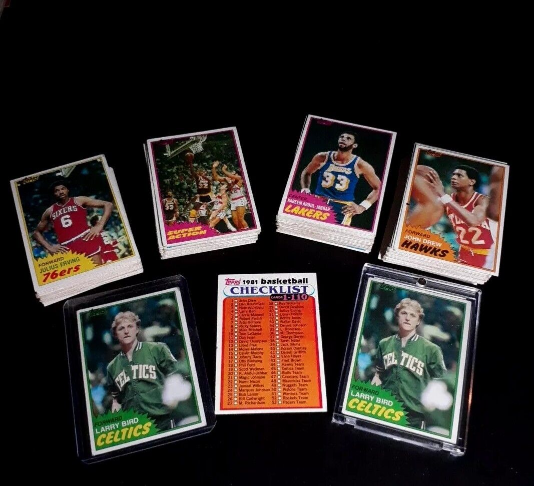 1981-82 TOPPS BASKETBALL COMPLETE W SET 110 + 50 PARTIAL SET 2 LARRY BIRD RC\'S 