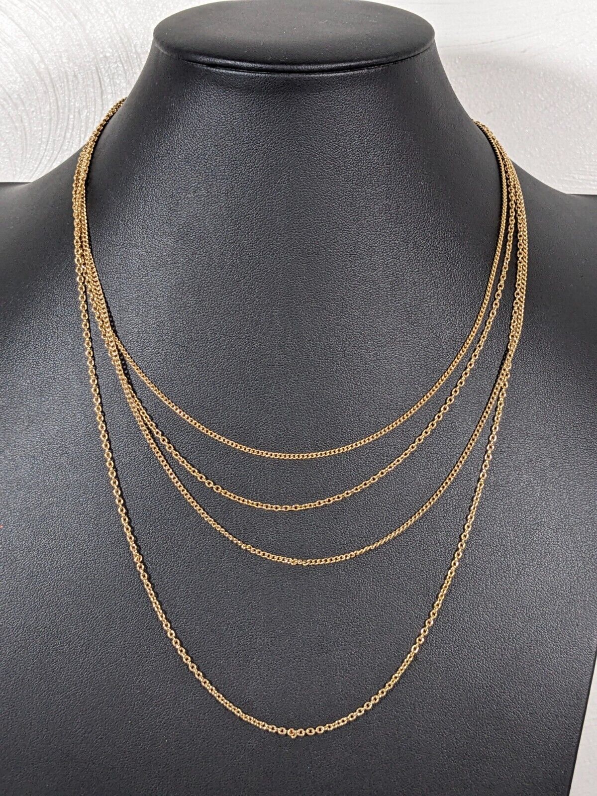 Vintage Artistry Amway Gold Tone Multi Chain Layered Necklace 17 inches Dainty