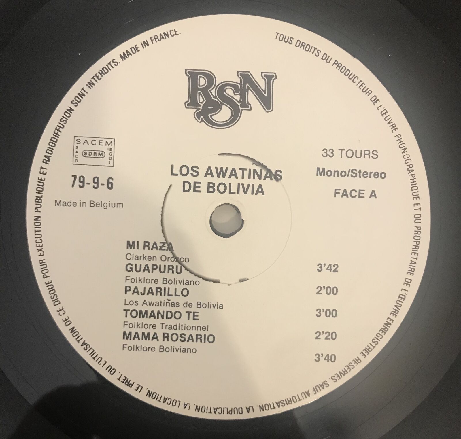 Awatinas - Los Awatinas De Bolivia - Used Vinyl Record - J1362z
