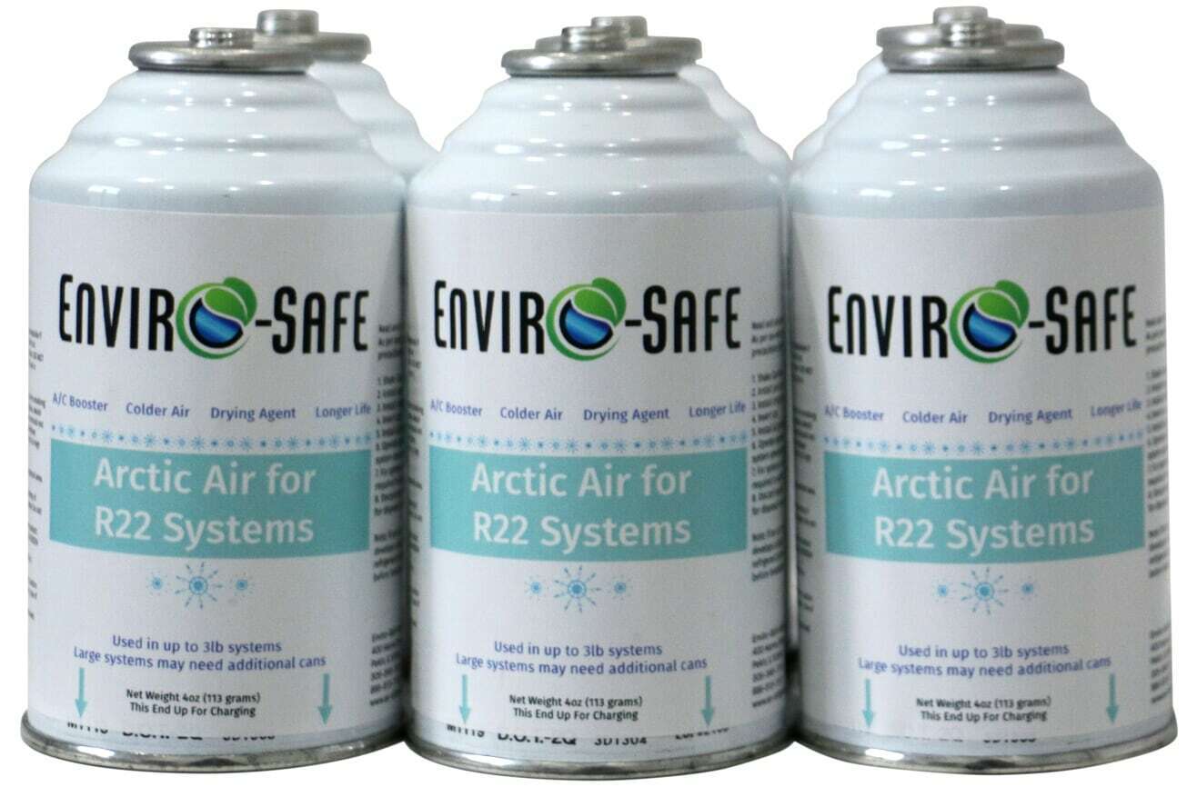 Envirosafe Arctic Air for R22, AC Support, (6) 4 oz cans