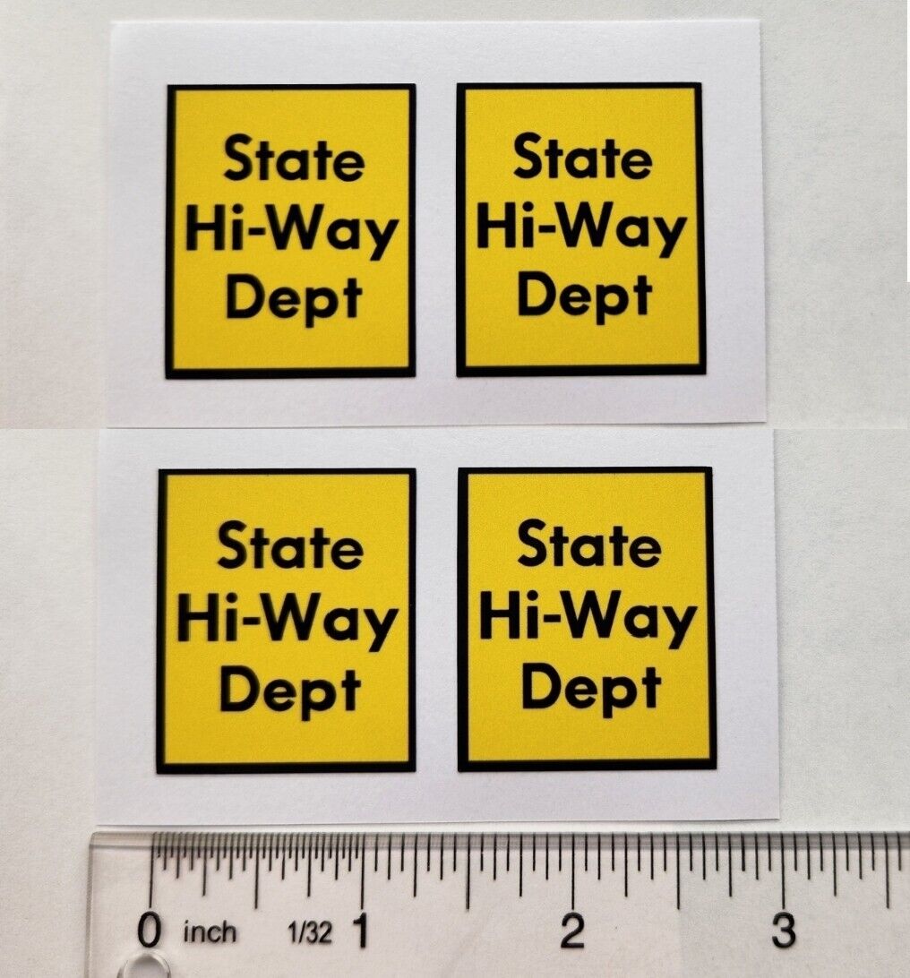 Tonka State Hi-way Dept, Highway Department, Stickers For Vintage Tonka Trucks.