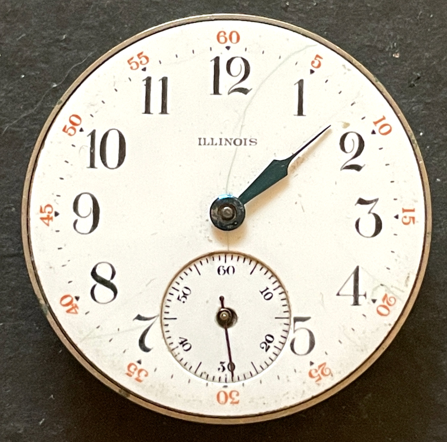 Antique 1911 Illinois Grade 33 Pocket Watch Movement Parts/Repair 0s 11j USA