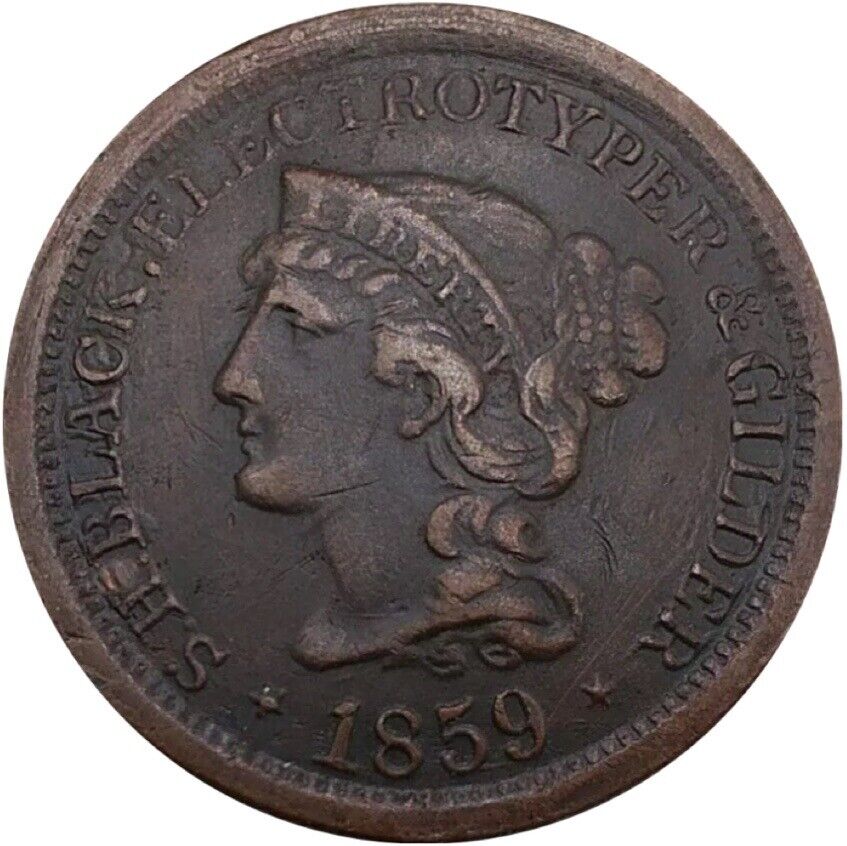 (1860) New York NY 63apL Samuel H Black Electrotyper Merchant Token
