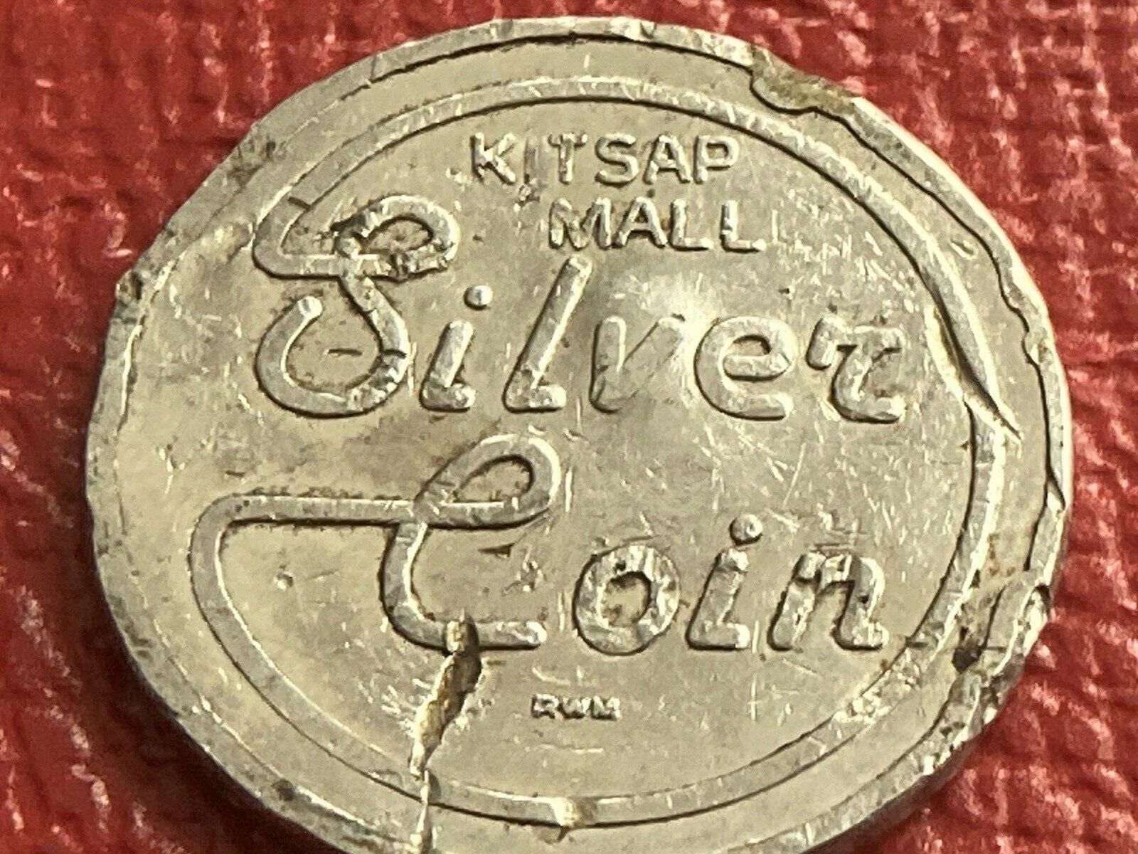 Vintage South Center Kitsap Mall Silver Silverdale Washington Token Coin Rough