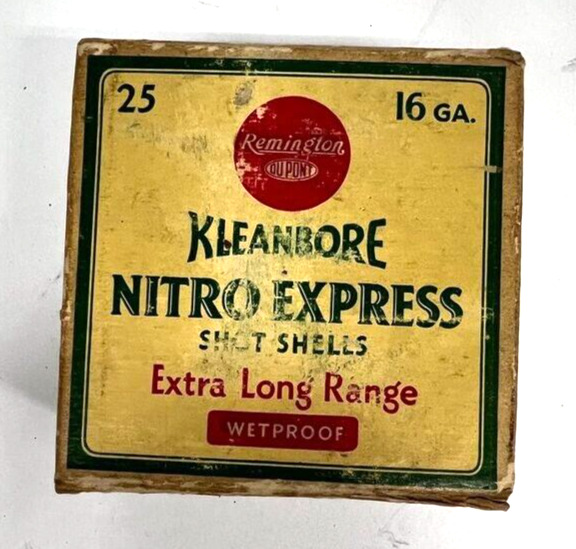 Vintage Remington Kleanbore Nitro Express Shot Shells Empty Box 16 Guage