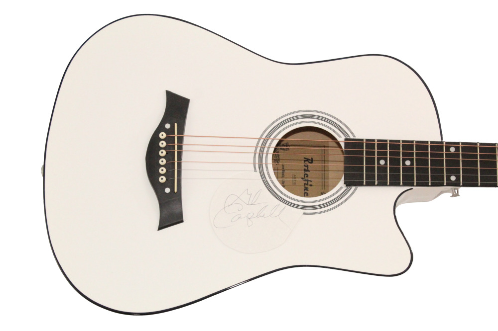 Glen Campbell Signed Autograph Acoustic Guitar - True Grit Galveston w/ JSA COA