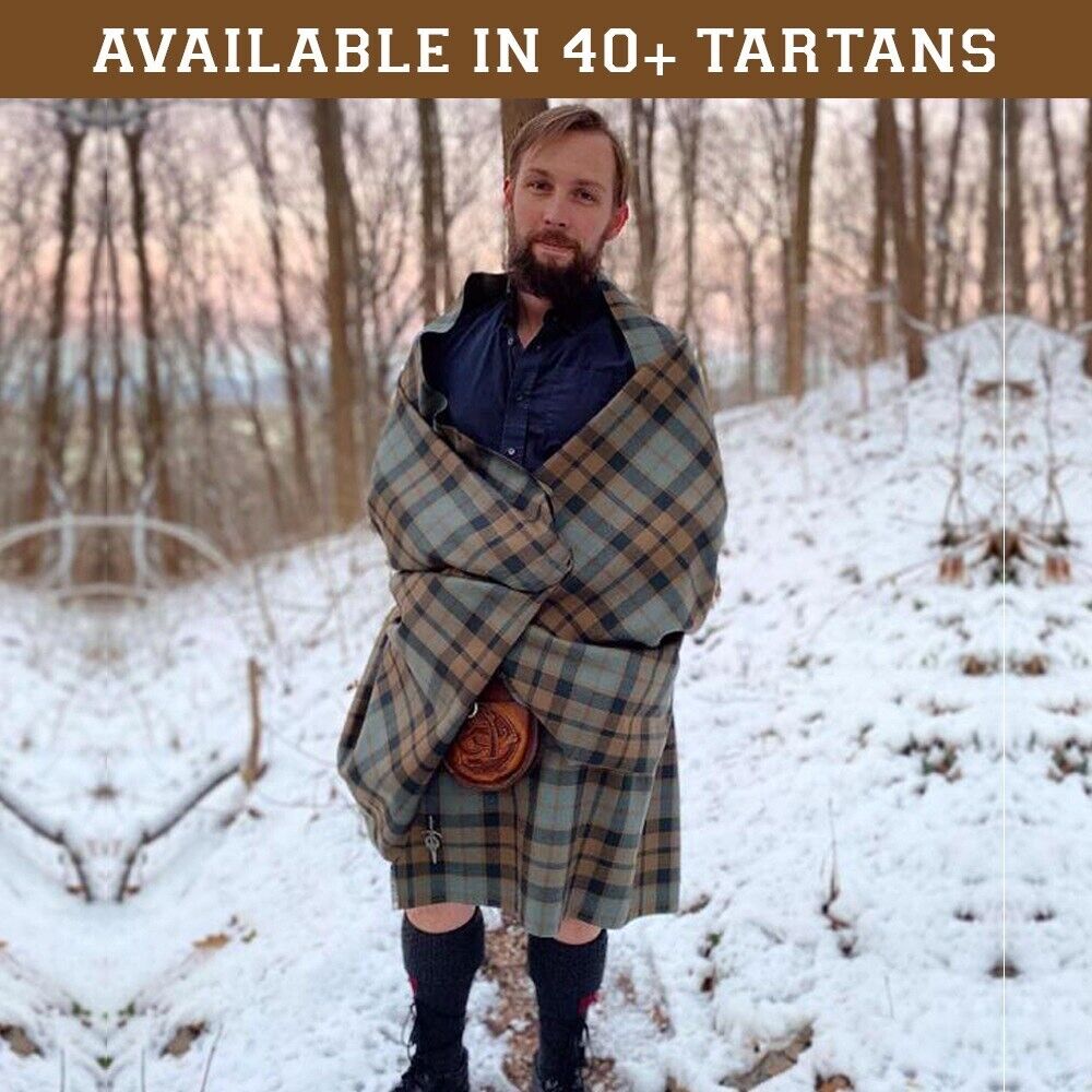 Traditional Scottish Vintage Great Kilts Men's Tartan Great Kilt 16th Century