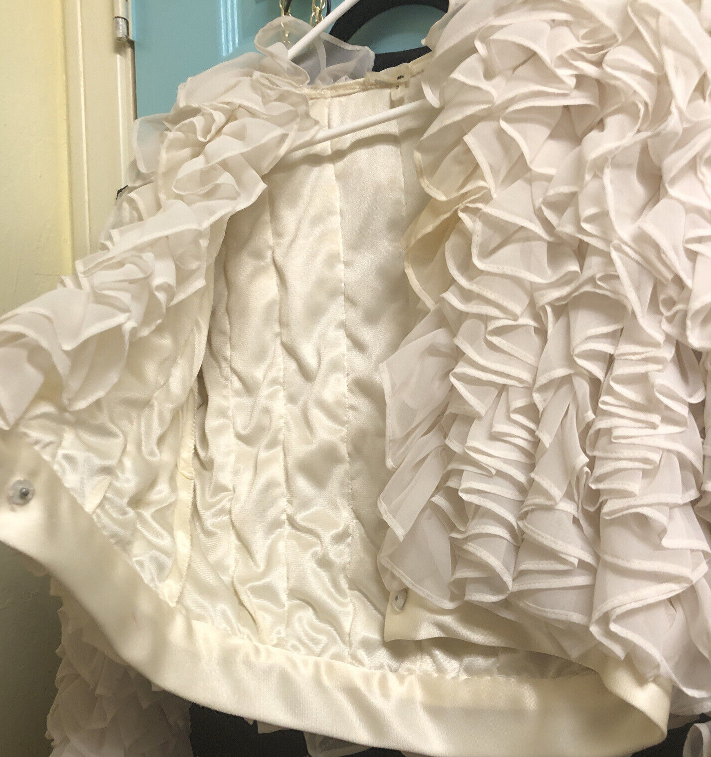 Edith Head Vintage Movie Costum Bed Jacket Ruffled Lace Carmen Miranda Style