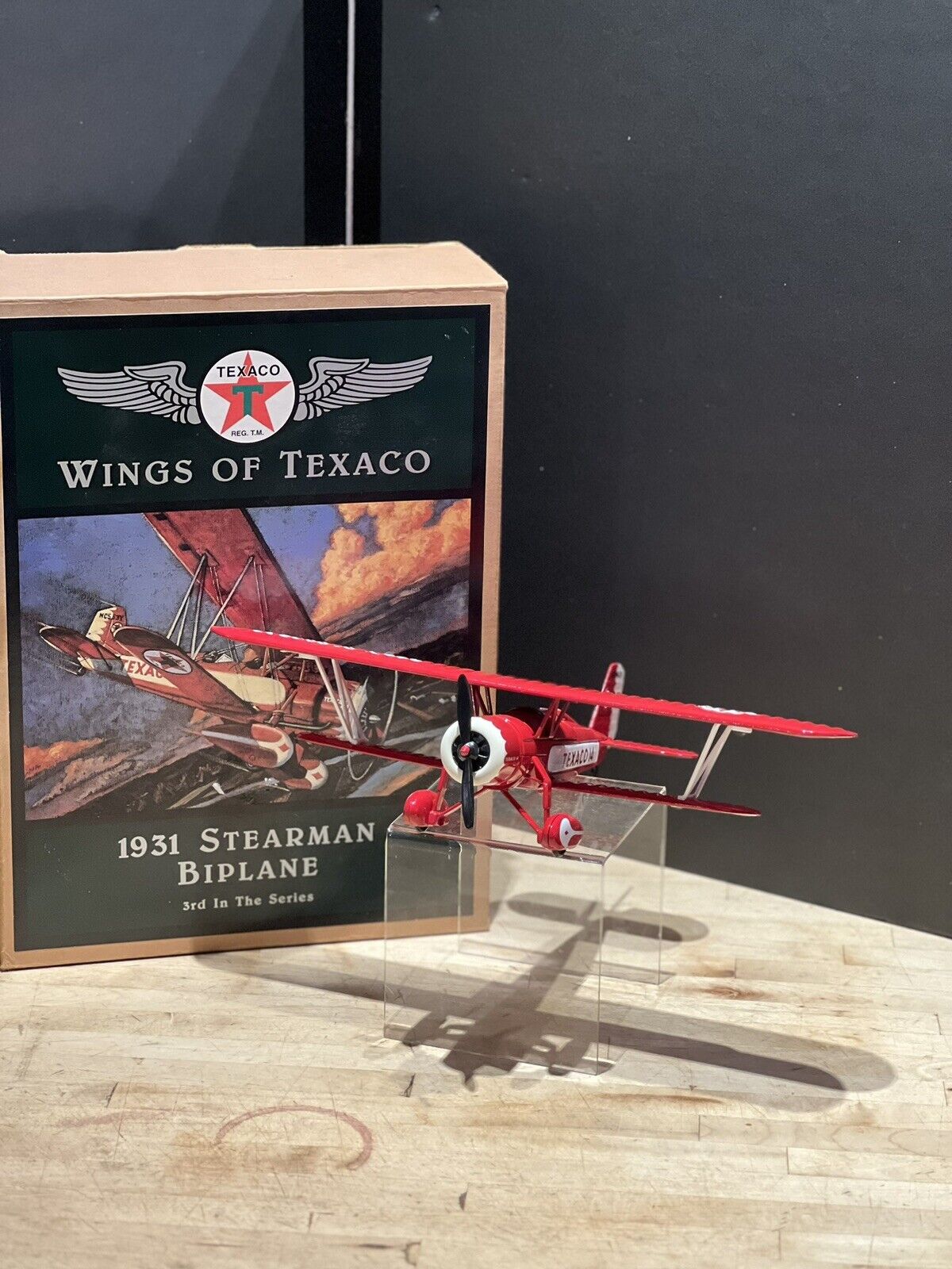 Wings Of Texaco 1931 Stearman Biplane 3rd in series Dies Cast Ertl NIB
