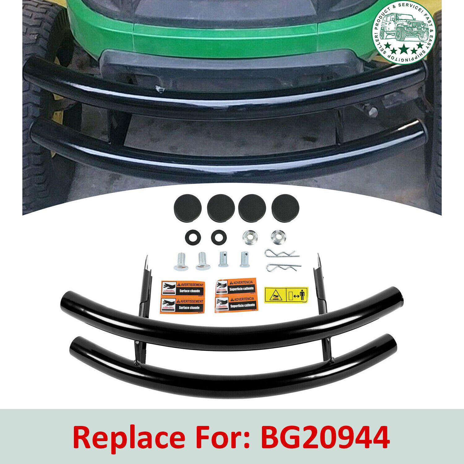 2-Bar Front Bumper Guard Lawn Protection W/ Stickers For John Deere 100 Series