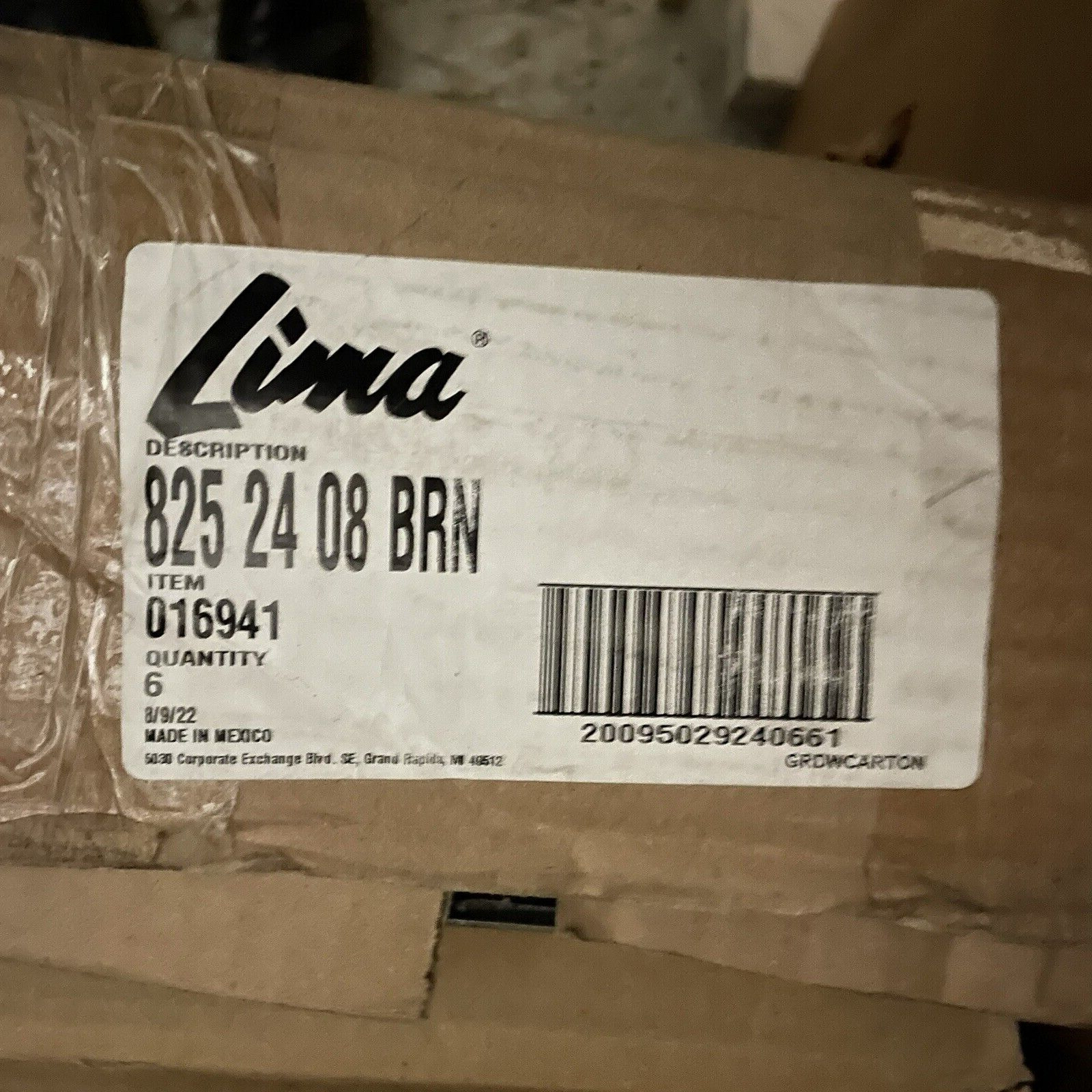 (6) NEW Lima 825 Series steel return floor grille. Brown. 24x08 [016941]
