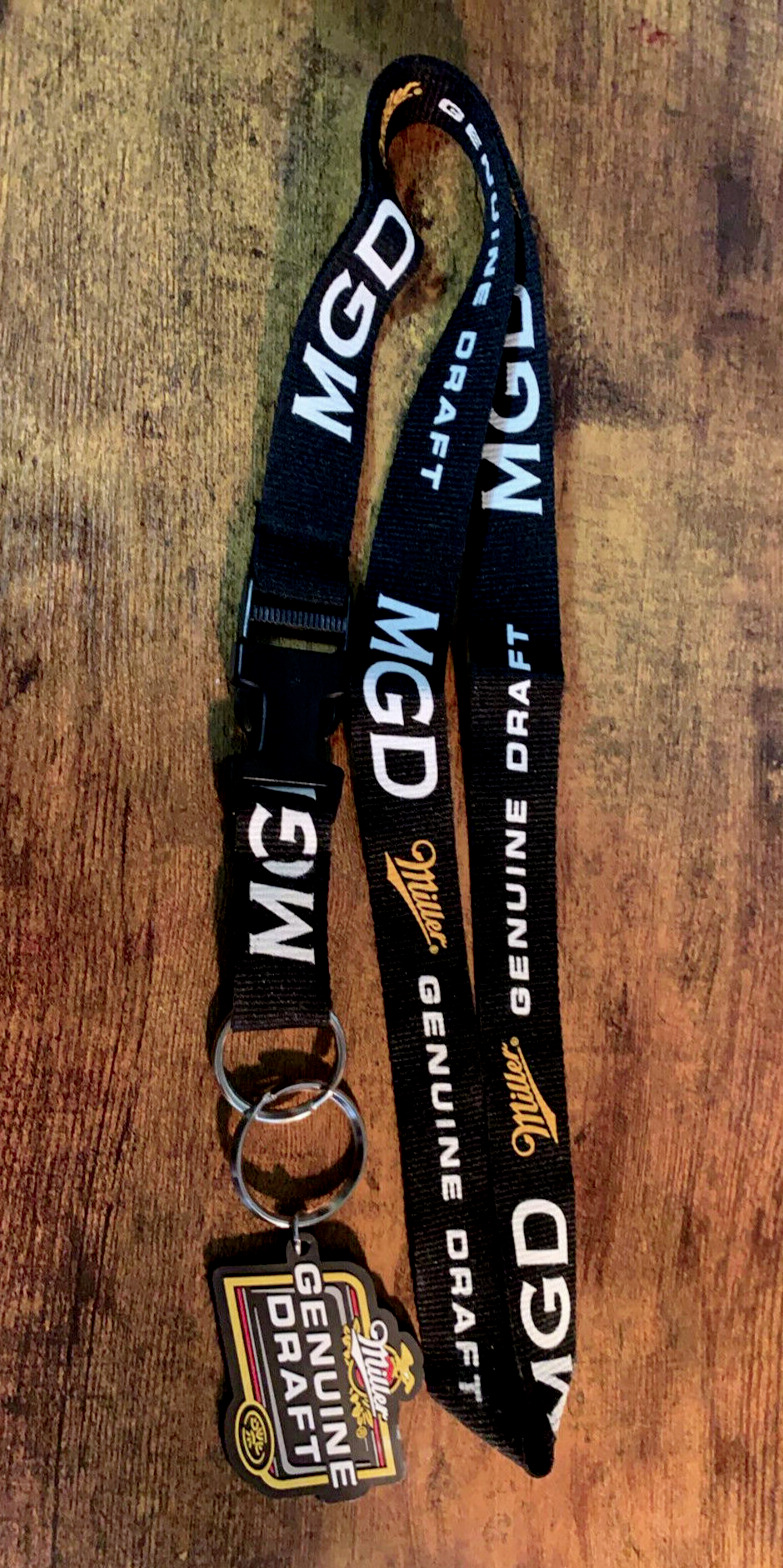 Miller Genuine Draft Lanyard and Key Chain  MGD new unused Key Ring Beer Time