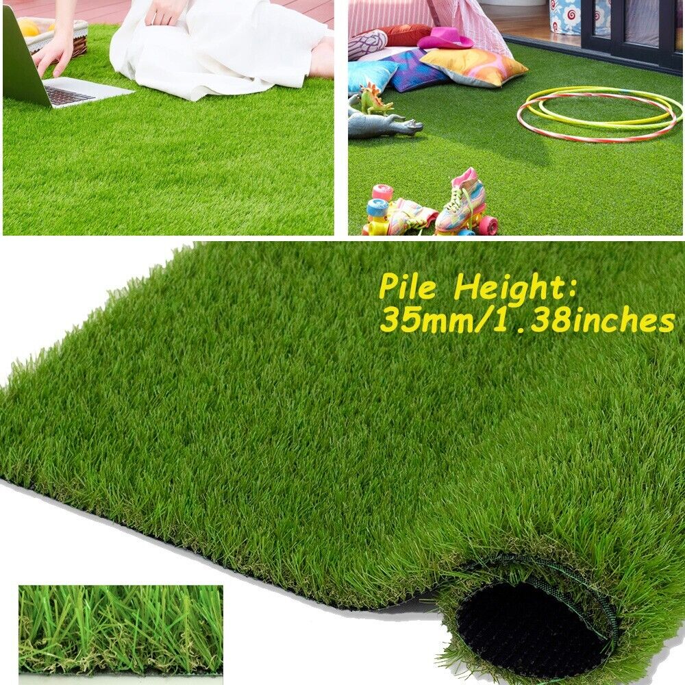 6x14ft Artificial Grass Fake Synthetic Rug Garden Landscape Lawn Carpet Mat Turf