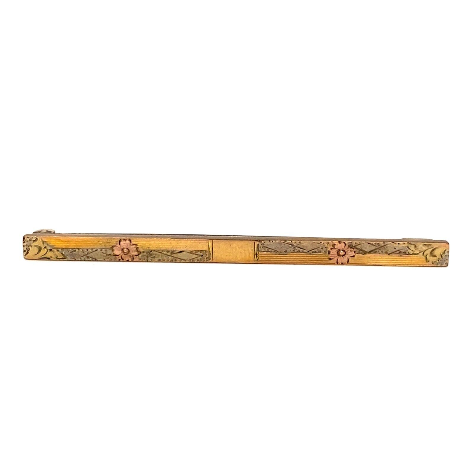 Antique S&S Gold Fill Bar Straight Line Pin Brooch 46 