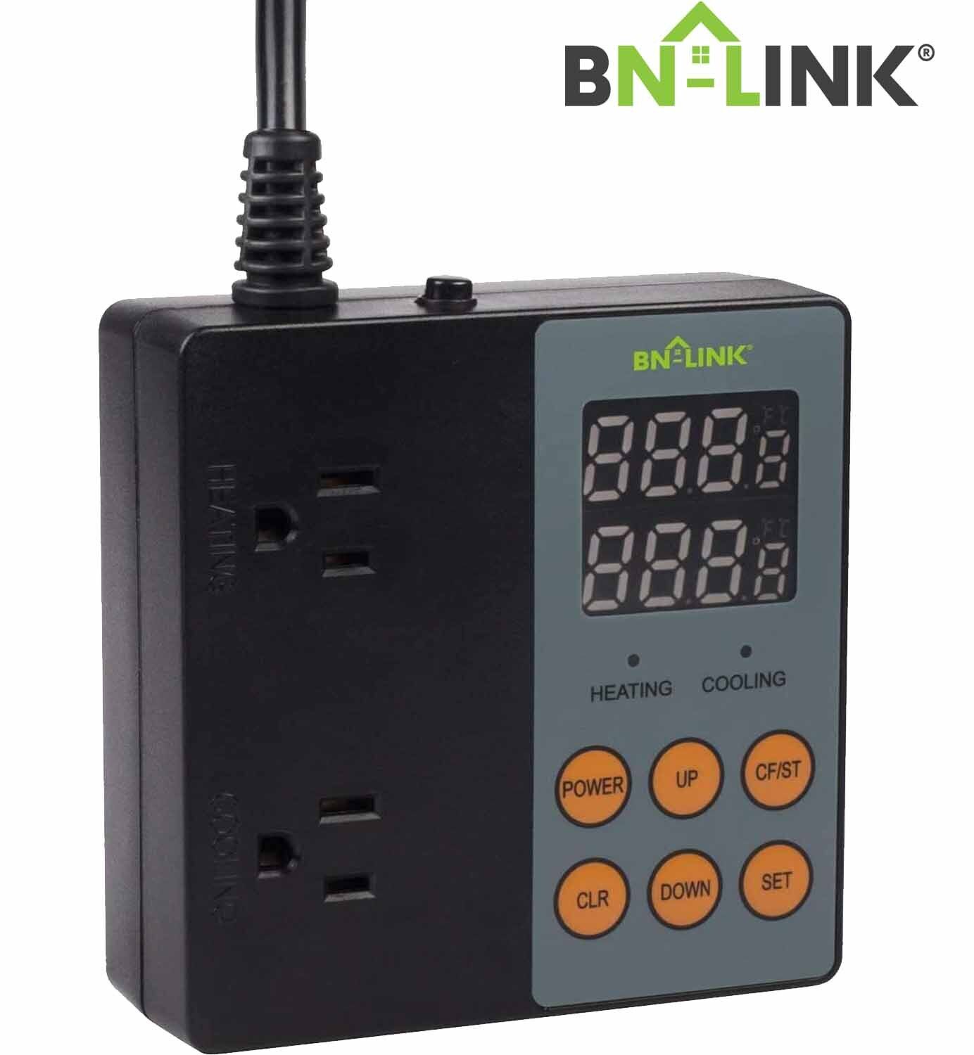 BN-LINK Digital Professional Thermostat Controller Heating or Cooling 2-Output