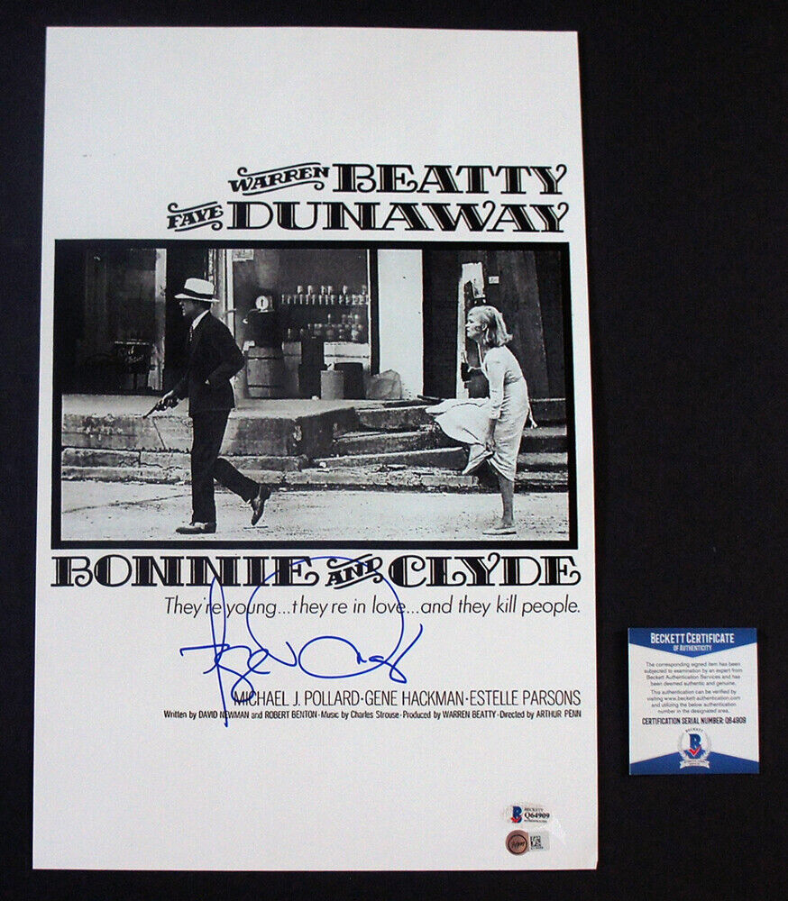 *Beckett Certified* FAYE DUNAWAY SIGNED - HUGE 18x12 Bonnie & Clyde Poster